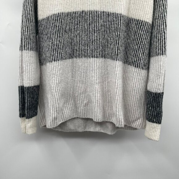 Staccato Womens Striped Pullover Sweater Long Sleeve Gray/Multi Large - Picture 3 of 9